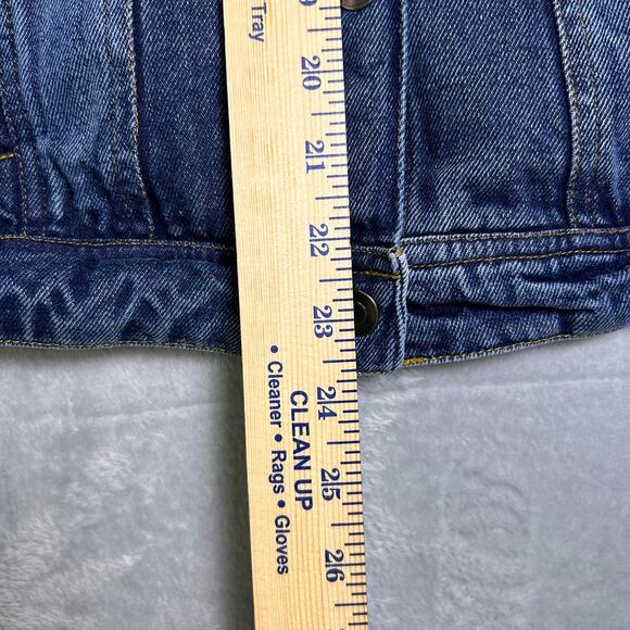 Elan Denim Jacket Womens L Rushed Shoulder Feminine Classic Trucker Girly - Picture 6 of 6